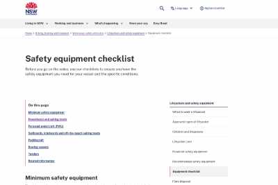 Waterways Safety Equipment Checklists